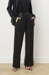 LTS Tall Black Embellished Wide Leg Trousers | Long Tall Sally 2