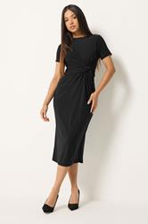 M&Co Petite Black Twist Front Maxi Dress | M&Co 1