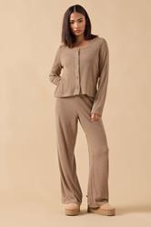 PIxieGirl Petite Women's Camel Brown Ribbed Cardigan | PixieGirl 2
