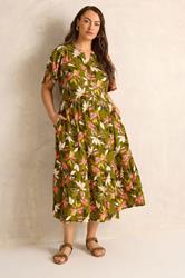 EVANS Plus Size Green Floral Tiered Dress | Evans 2
