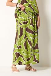 LTS Tall Women's Set Green Palm Leaf Print Top & Skirt | Long Tall Sally 6