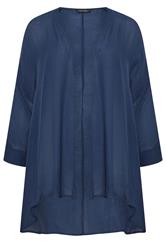 EVANS Curve Navy Blue Longline Cover-Up Cardigan