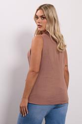 YOURS Plus Size Dusky Pink Linen Waistcoat | Yours Clothing 4