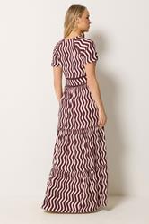 LTS Tall Women's Burgundy Red Swirl Print Maxi Dress | Long Tall Sally 2