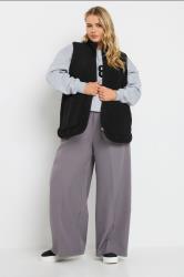 YOURS Plus Size Black Teddy Borg Gilet | Yours Clothing 1