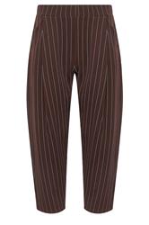 PixieGirl Petite Chocolate Brown Pinstripe Barrel Leg Trousers