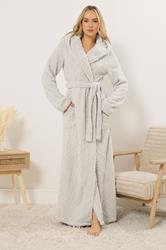 LTS Tall Natural Brown Cable Maxi Dressing Gown | Long Tall Sally  3