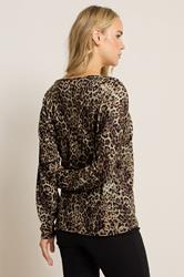 LTS Tall Brown Animal Print Batwing Top | Long Tall Sally 2