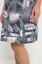 YOURS Plus Size Navy Blue Palm Leaf Dress | Yours Clothing 4