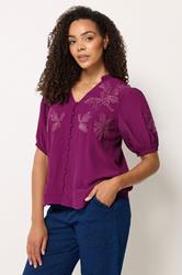 M&Co Berry Purple Sequin Embellished Blouse | M&Co 3