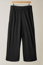 EVANS Curve Black Wide Leg Trousers