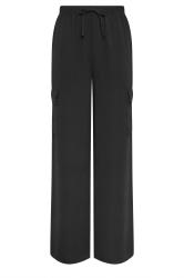 LTS Tall Black Cargo Crepe Wide Leg Trousers
