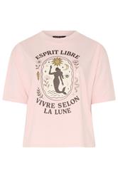 LIMITED COLLECTION Curve Pink 'Espirit Libre' Slogan T-Shirt