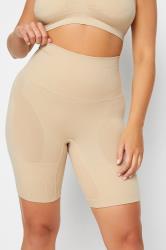 Plus Size Nude Seamless Control High Waisted Short | Yours Clothing 3