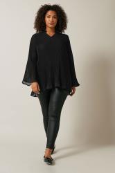 EVANS Plus Size Black Pleat Blouse | Evans 2