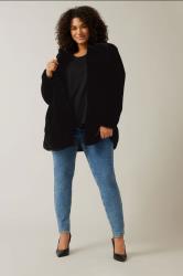 EVANS Plus Size Black Faux Fur Coat | Evans 1