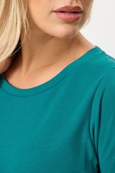 YOURS Plus Size Teal Green Core T-Shirt | Yours Clothing 4
