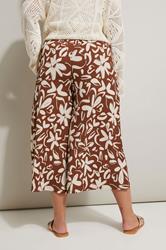 YOURS Plus Size Brown Floral Print Textured Midaxi Culottes | Yours Clothing 4