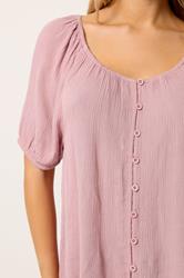 M&Co Pink Scoop Neck Blouse | M&Co 1