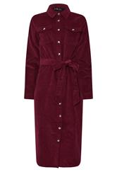 LTS Tall Berry Red Cord Shirt Dress