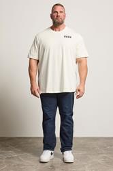 JACK & JONES Big & Tall Natural Brown Back Print T-Shirt | BadRhino 1