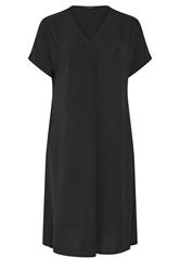 EVANS Curve Black Pleat Midi Dress