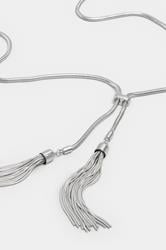 Silver Tone Double Tassel Long Necklace | Yours Clothing 2