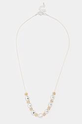 Silver Tone Multi Metals Beaded Necklace | Yours Clothing 3