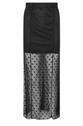 PixieGirl Petite Women's Black Polka Dot Mesh Maxi Skirt | PixieGirl 6