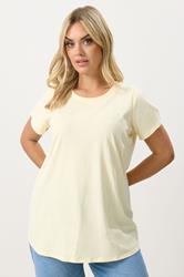 YOURS Plus Size Butter Yellow Core T-Shirt | Yours Clothing 3