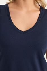 YOURS Plus Size Navy Blue V-Neck Core Vest Top | Yours Clothing 4