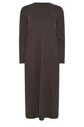 PixieGirl Petite Women's Chocolate Brown T-Shirt Cotton Maxi Dress | PixieGirl 5