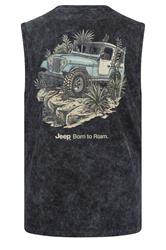 BadRhino Big & Tall Black Extra Long Acid Wash 'Jeep' Graphic Vest | BadRhino 2