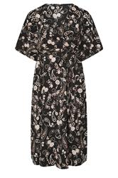 YOURS Curve Black Paisley Kimono Sleeve Maxi Wrap Dress