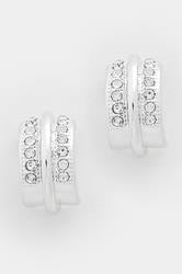 Silver Tone Diamante Hoop Earrings | Yours Clothing 3