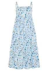 PixieGirl Petite Baby Blue Ditsy Floral Midi Dress