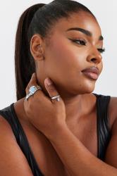 YOURSET 3 PACK Silver Tone Stone Ring Set | Yours Clothing 1