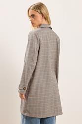PixieGirl Petite Women's Grey Check Car Coat | PixieGirl 4