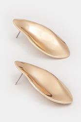 Gold Tone Molten Large Stud Earrings | Yours Clothing 2