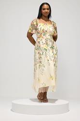 YOURS LONDON Plus Size Yellow Embroidered Floral Maxi Dress | Yours Clothing 2