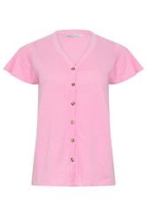 M&Co Pink Cotton Frill Sleeve Blouse