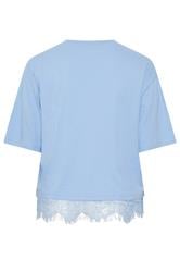 LIMITED COLLECTION Plus Size Light Blue Oversized Lace Hem T-Shirt | Yours Clothing 6