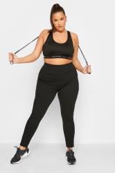 YOURS ACTIVE Plus Size Black Sports Bra | Yours Clothing  1