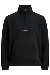 Jack & Jones Big & Tall Black JJ Studio Quarter Zip Fleece | BadRhino 2