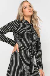 LTS Tall Black Striped Long Sleeve Shirt Dress | Long Tall Sally 1