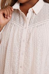 YOURS Plus Size Light Pink Sheer Embroidered Blouse | Yours Clothing 4