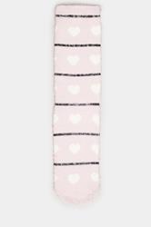 YOURSET 2 PACK Curve White & Pink Teddy Bear Fluffy Bed Socks | Yours Clothing 8