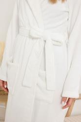 LTS Tall White Luxury Soft Fleece Maxi Dressing Gown | Long Tall Sally 4