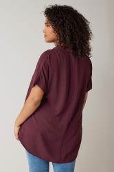 EVANS Plus Size Purple Woven Check Blouse | Evans  2