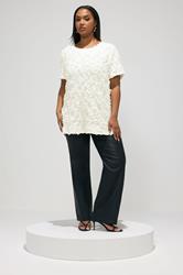YOURS LONDON Plus Size White Textured Abstract Blouse | Yours Clothing 1